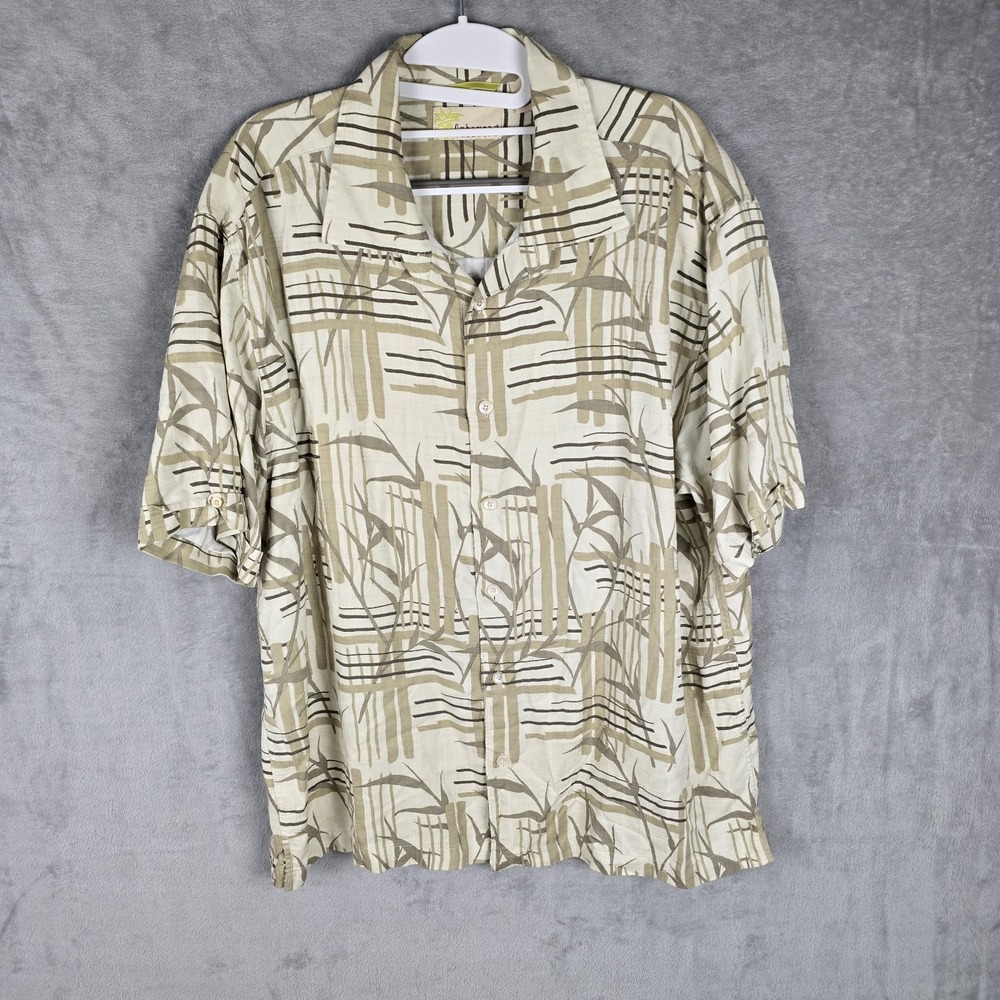Cubavera Hawaiian Shirt 100% Rayon Floral Designs  Size XL